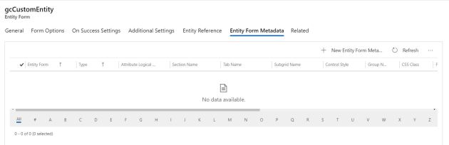 New Entity Form Metadata